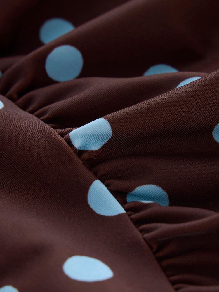 Boden Brown/Blue Spot Kythira Ruched Tankini Top - Image 7 of 7 Boden Brown/Blue Spot Kythira Ruched Tankini Top - Image 7 of 7