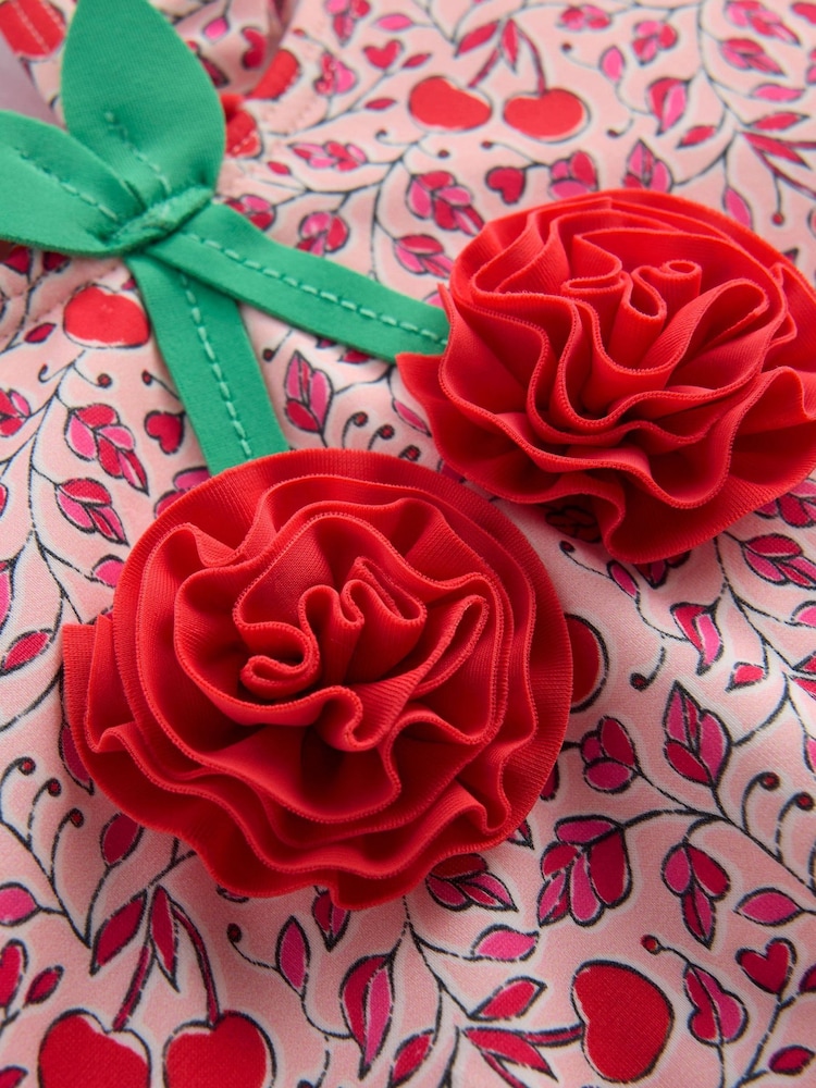 Boden Pink Hallie Frill Strap Swimsuit - Image 3 of 3