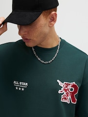 River Island Green Oversized Badge T-Shirt - Image 4 of 4