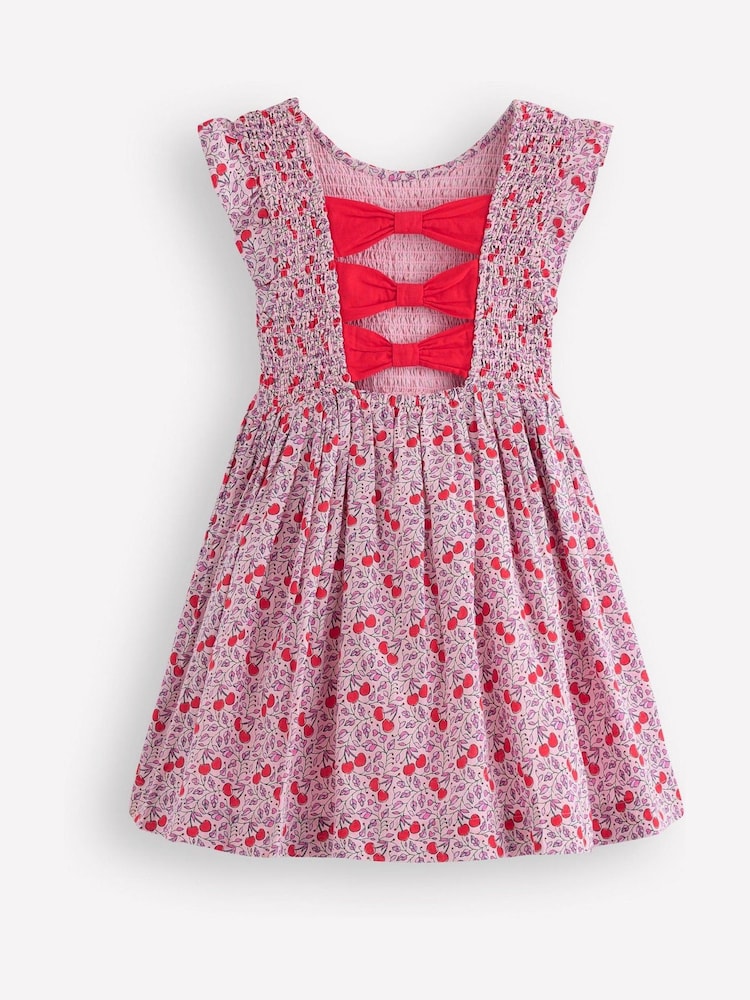 Boden Pink Bow Back Flutter Sleeve Dress - Image 2 of 3 Boden Pink Bow Back Flutter Sleeve Dress - Image 2 of 3
