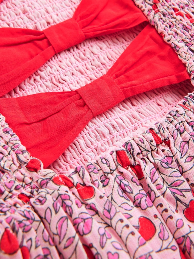 Boden Pink Bow Back Flutter Sleeve Dress - Image 3 of 3 Boden Pink Bow Back Flutter Sleeve Dress - Image 3 of 3