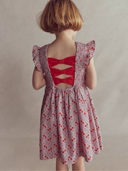 Boden Pink Bow Back Flutter Sleeve Dress - Image 4 of 8