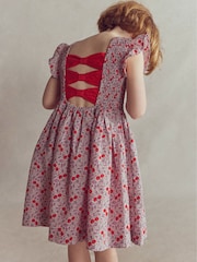 Boden Pink Bow Back Flutter Sleeve Dress - Image 6 of 8