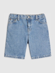 River Island Blue Regular Fit Washed Denim Shorts - Image 3 of 6