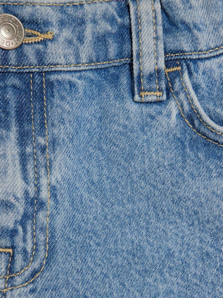 River Island Blue Regular Fit Washed Denim Shorts - Image 6 of 6