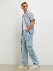 River Island Loose Fit Denim Cargo Jeans - Imagen 2 de 4