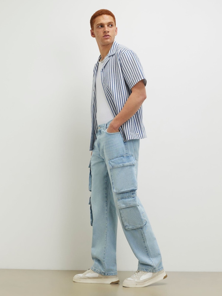 River Island Loose Fit Denim Cargo Jeans - Imagen 2 de 4