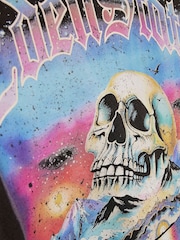 River Island Black Oversized Skull Washed T-Shirt - Image 4 of 4