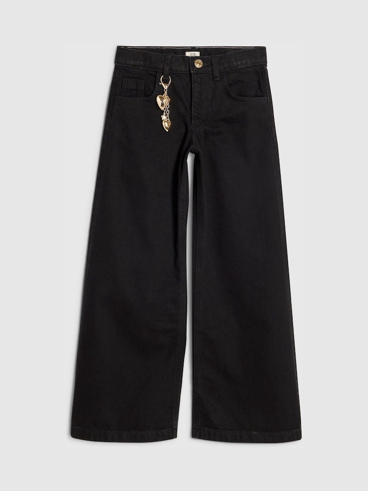 River Island Black Wide Fit Clean Jeans - Image 1 of 3