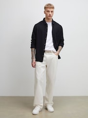 River Island Black Regular Fit Linen Blend Shirt - Image 3 of 4