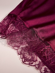 AIYLA Burgundy Red Lace & Silk Shorts - Image 6 of 8
