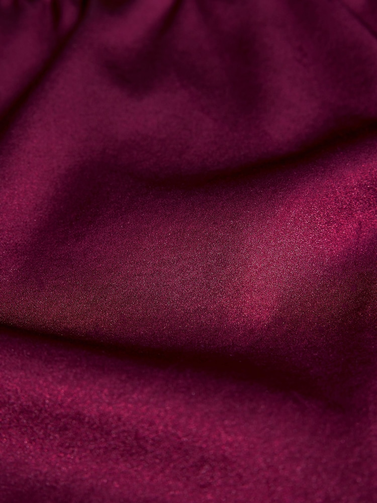 AIYLA Burgundy Red Lace & Silk Shorts - Image 8 of 8
