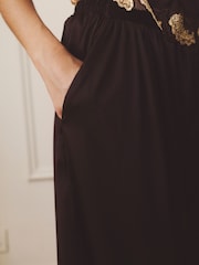 AIYLA Chocolate Brown Premium Satin Trousers - Image 5 of 9