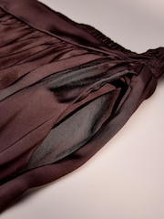 AIYLA Chocolate Brown Premium Satin Trousers - Image 8 of 9