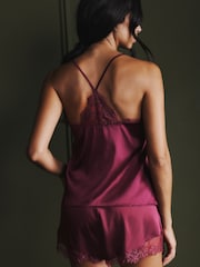 AIYLA Burgundy Red Lace & Silk Camisole - Image 3 of 9