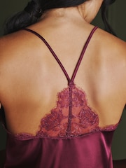 AIYLA Burgundy Red Lace & Silk Camisole - Image 5 of 9