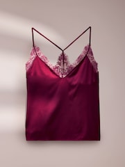 AIYLA Burgundy Red Lace & Silk Camisole - Image 6 of 9