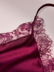 AIYLA Burgundy Red Lace & Silk Camisole - Image 8 of 9
