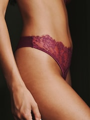 AIYLA Berry Red Brazilian Lace & Silk Knickers - Image 5 of 5