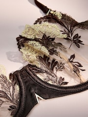Chocolate Brown - Swiss Designed Embroidered Silk Bra - Larawan 8 ng 10