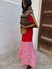 Never Fully Dressed Red Red and Pink Cara T-Shirt Dress - Image 1 of 4