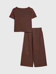 River Island Textured Top & Wide Leg Trousers Set - Imagen 3 de 5