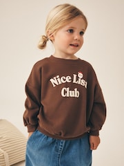 Brown Christmas Slogan Crew Neck Sweatshirt (3mths-7yrs) - Image 1 of 8