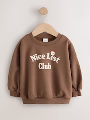 Brown Christmas Slogan Crew Neck Sweatshirt (3mths-7yrs) - Image 4 of 8