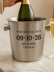 Personalised Personalised Anniversary Stainless Steel Ice Bucket Gift Set by PMC - Image 3 of 3