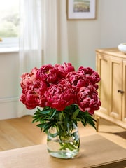 Red Peonies 10 Stem Flower Letterbox Bouquet - Image 1 of 4