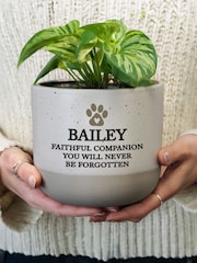 Personalised Personalised Pet Memorial Flecked Plant Pot by PMC - Image 2 of 3
