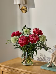 Red Peonies and Allium Flower Bouquet in Gift Bag - Image 1 of 4