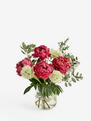 Red Peonies and Allium Flower Bouquet in Gift Bag - Image 3 of 4