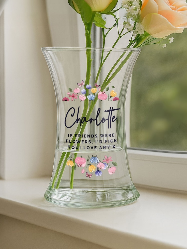 Personalised Personalised Flowers Waisted Vase by PMC - Image 1 of 3
