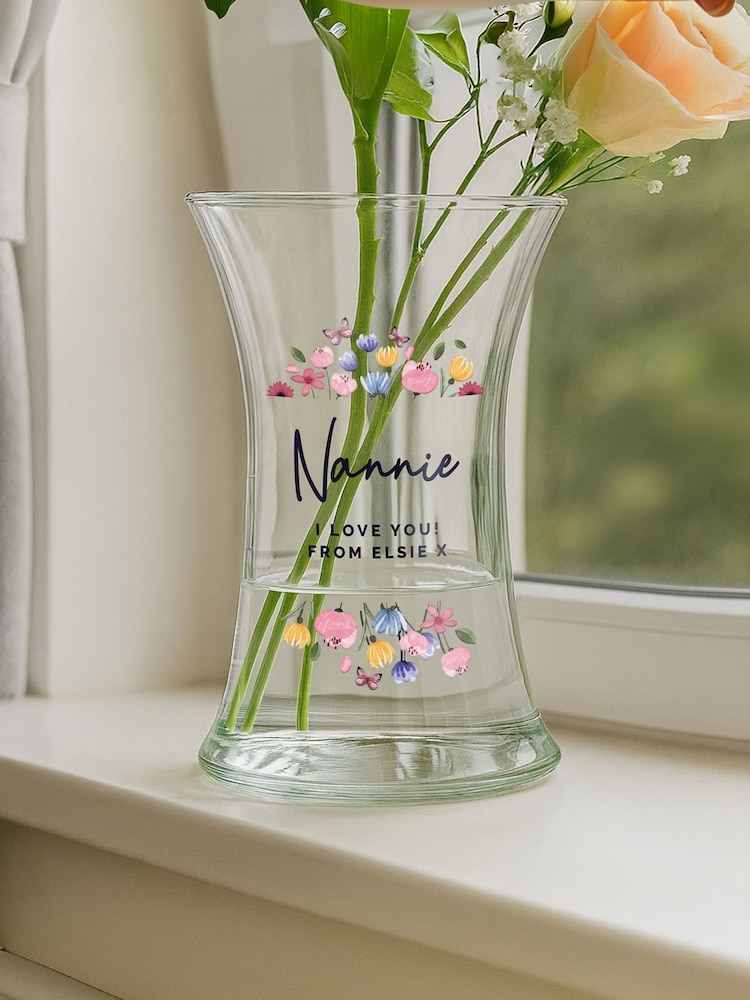 Personalised Personalised Flowers Waisted Vase by PMC - Image 3 of 3