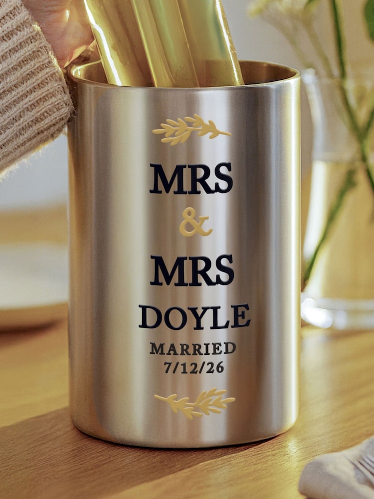 Personalised Personalised Wedding Wine Cooler by PMC - Image 2 of 3