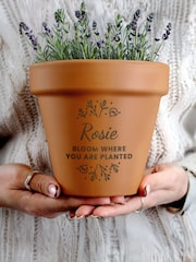 Personalised Personalised Floral Terracotta Plant Pot by PMC - Image 3 of 4