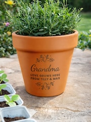 Personalised Personalised Floral Terracotta Plant Pot by PMC - Image 4 of 4