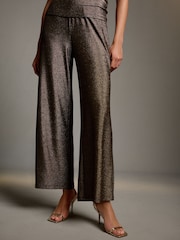 Gold Wide Leg Lurex Trousers - Image 3 of 8
