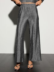 Silver Wide Leg Lurex Trousers - Image 2 of 7