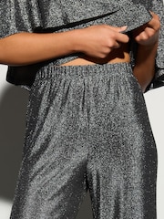 Silver Wide Leg Lurex Trousers - Image 4 of 7