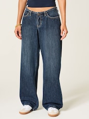 Hollister Blue Ultra Low Rise Baggy Jeans - Image 1 of 3
