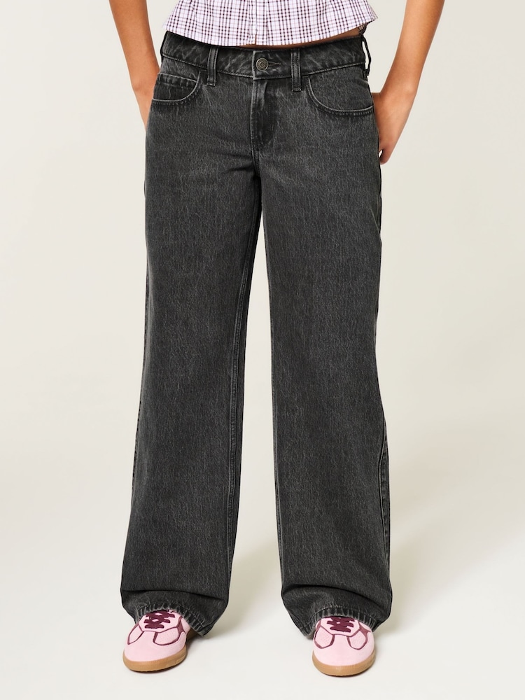 Hollister Black Low Rise Baggy Jeans - Image 1 of 4