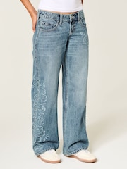 Hollister Blue Low Rise Baggy Jeans - Image 2 of 4