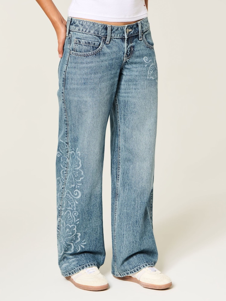 Hollister Blue Low Rise Baggy Jeans - Image 2 of 4