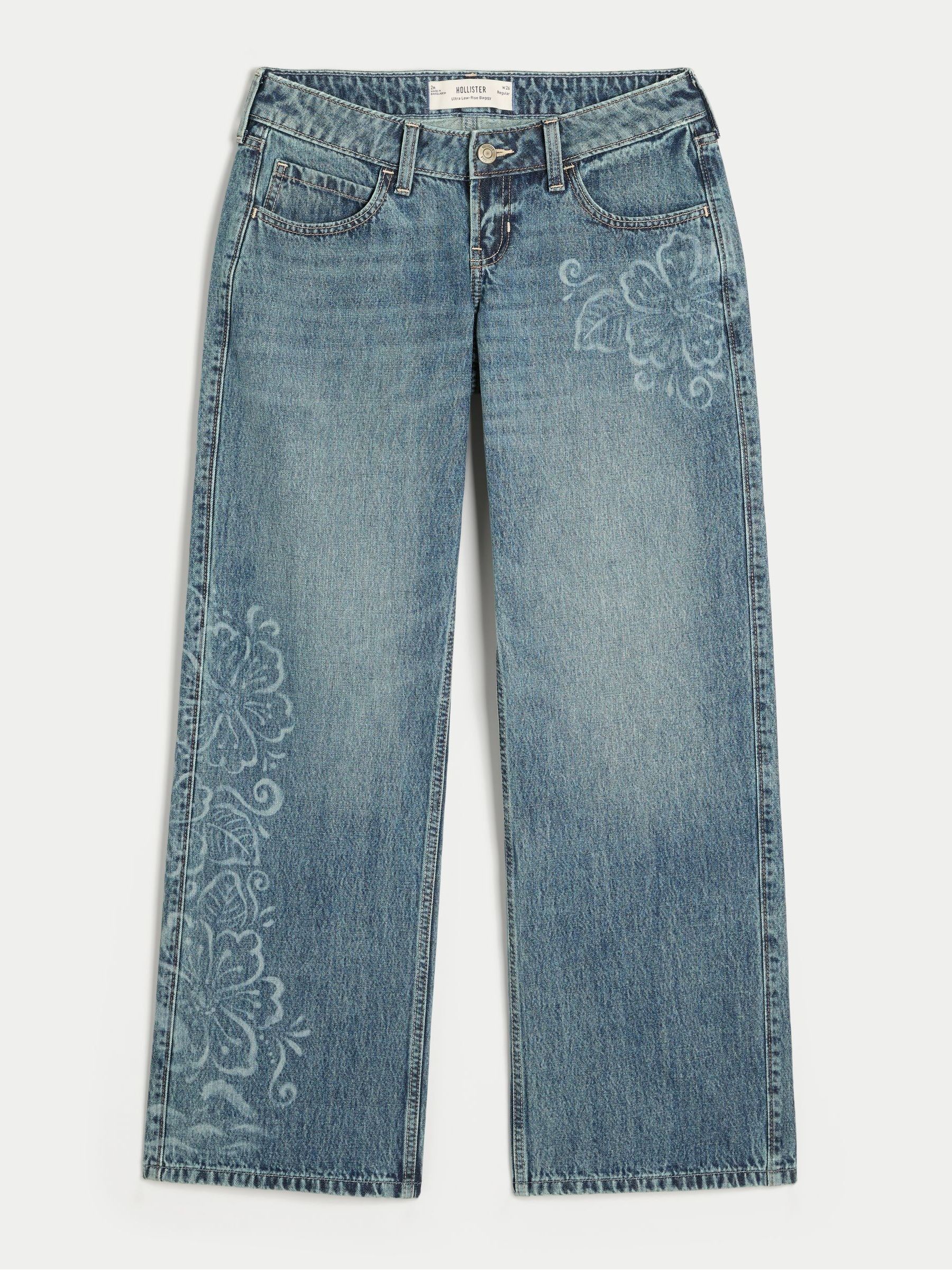 Buy Hollister Blue Low Rise Baggy Jeans from Next USA