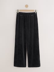 ខ្មៅ - Wide Leg Floral Embossed Trousers - រូបភាព 1 នៃ 3