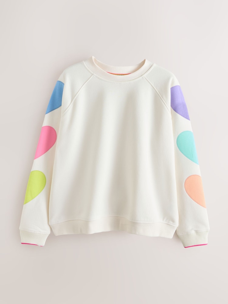 Little Bird by Jools Oliver Rainbow Applique Oversized Crew Neck Sweatshirt - Image 5 of 5 Little Bird by Jools Oliver Rainbow Applique Oversized Crew Neck Sweatshirt - Image 5 of 5