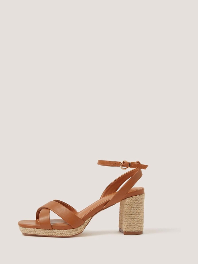 Monsoon Brown Dafne Espadrille Platform Sandals - Image 2 of 3 Monsoon Brown Dafne Espadrille Platform Sandals - Image 2 of 3