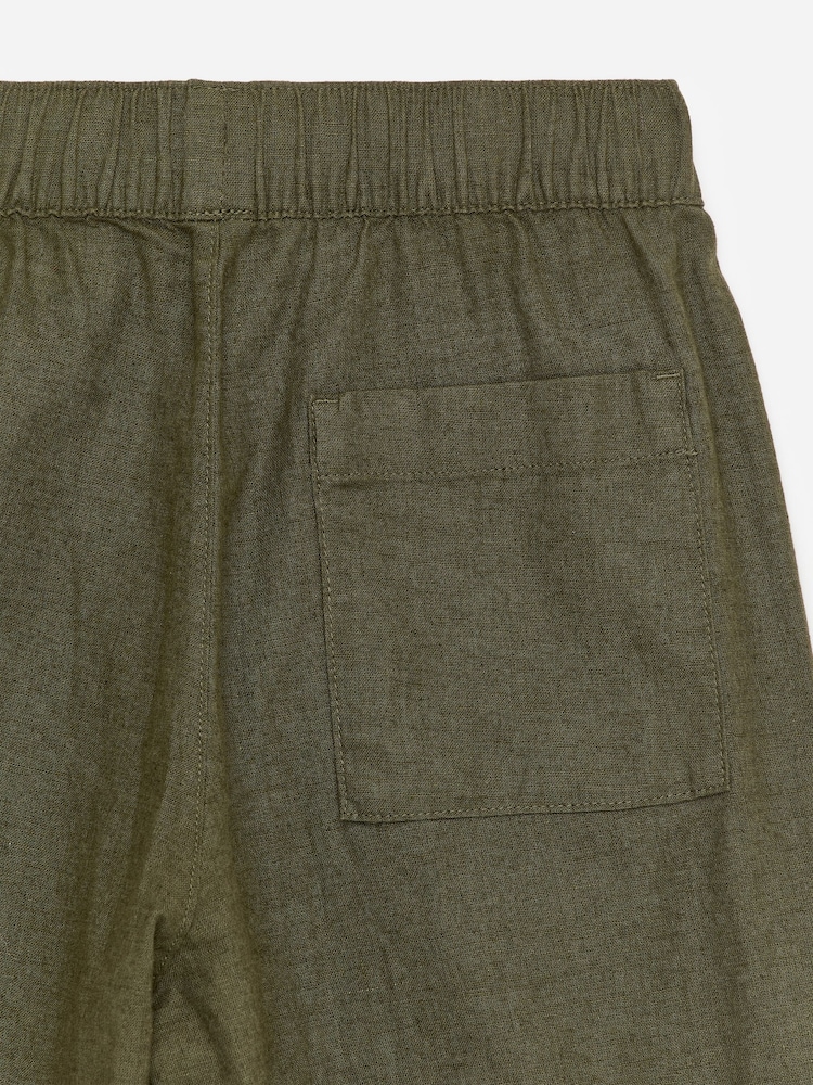 ARKET Green Pull-On Linen Blend Trousers - Image 3 of 3 ARKET Green Pull-On Linen Blend Trousers - Image 3 of 3